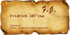 Fridrich Józsa névjegykártya